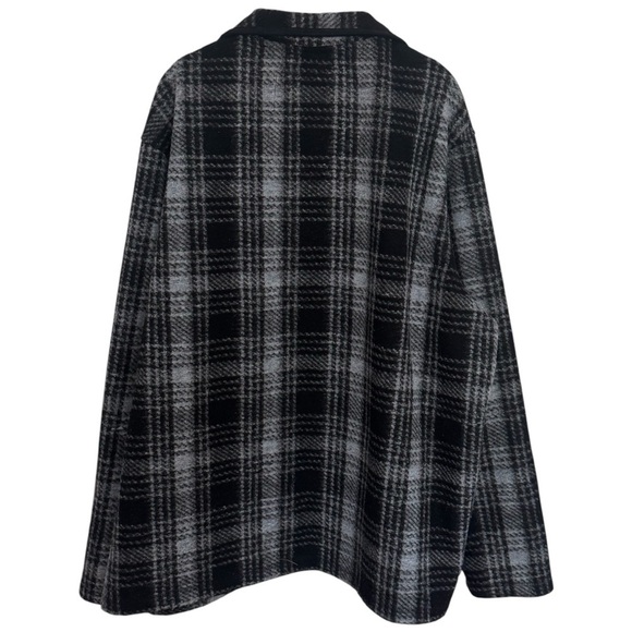 John Wayne Stock & Supply Black and White Plaid Fleece Jacket Men's Size XXL - Picture 5 of 11